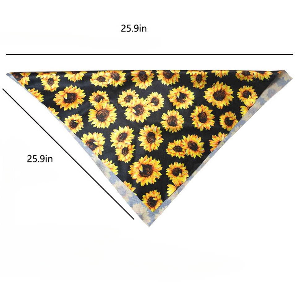 Wholesale Cute Cow Pattern Sunflower Pet Scarf